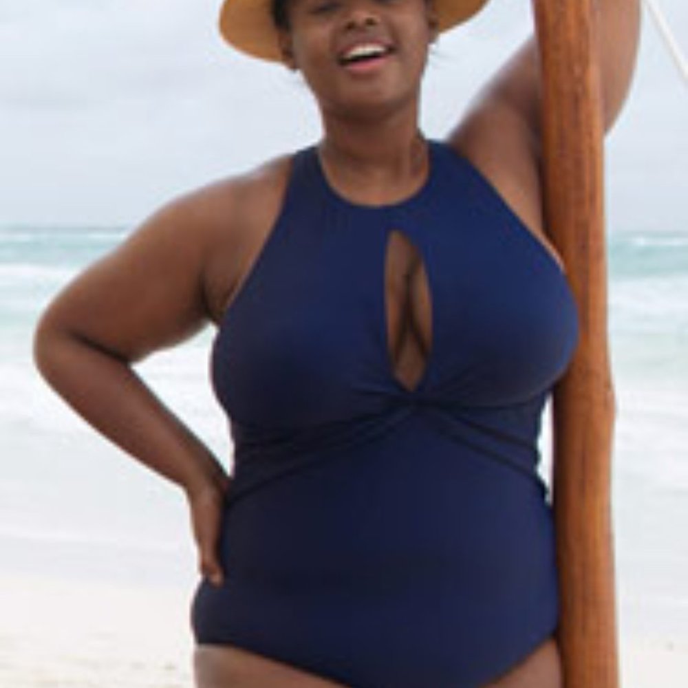 SwimSuits for All keyhole sapphire suit